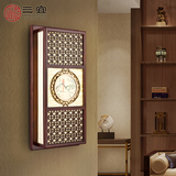 三宜 现代中式壁灯卧室创意时尚简约装饰客厅实木过道床头走廊灯