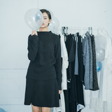 素泊原创设计 2015秋季新款文艺复古套装裙子女 时尚修身两件套