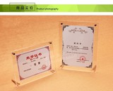 广州新版A4相框证书框摆台进口亚克力相框高档水晶透明证件框挂墙