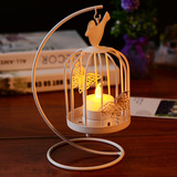 新款创意鸟笼模型烛台餐厅浪漫烛光晚餐蜡烛灯 桌面金属摆件礼品
