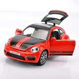 合金车模型仿真大众甲壳虫儿童玩具车模大众声光回力车滑行小汽车