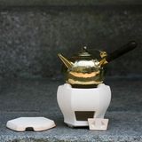 潮州老字号手工铜壶黄铜泡茶壶烧水壶纯铜煮茶壶圆肚平底侧把铜壶