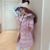 冬季新款2015韩版修身显瘦棉衣女中长款毛领加厚连帽棉服外套学生