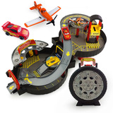 儿童双层拼装车轮停车场豪华轨道车玩具模型滑行合金汽车小飞机