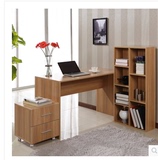 秋顺简约现代家用台式转角电脑桌 书柜书桌分体组合写字台办公桌