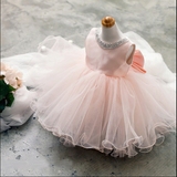 儿童礼服公主裙女童婚纱 钢琴演出服女童粉色网纱蓬蓬裙公主礼服