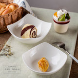纯白骨瓷水果沙拉碗家用创意不规则陶瓷器瓷碗碗具韩式点心甜品碗