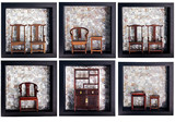 新中式东方系列实物工艺画立体仿真凳椅书柜置物装饰画挂画定制