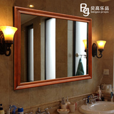 贝高乐品 防水银镜浴室镜卫生间镜子 简约实木洗手间卫浴镜化妆镜