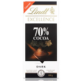 进口lindt 瑞士莲特醇排装70%可可黑巧克力100克特级排块 零食