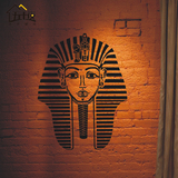 图坦卡门 艺术风情埃及法老抽象人物墙贴 客厅书房餐厅酒吧装饰