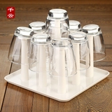 创意塑料沥水杯架 水杯挂架玻璃杯子茶杯酒杯置物架沥水架沥水盘