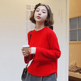 现货韩国代购hiblogger 2016春季女装甜美舒适暖色系保暖减龄毛衣