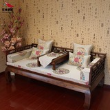 古典刺绣中式蓝色罗汉床垫/红木沙发坐垫实木沙发垫婚庆/木沙发垫