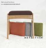 北欧风格丨日式家具原木白橡木实木餐凳化妆凳换鞋凳板凳子原木凳