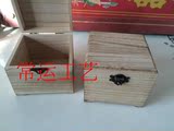 zakka杂货做旧木盒 实木存钱钥匙盒 木质带锁收纳盒 零钱锁盒批发