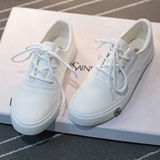 韩版2016夏系带帆布鞋女小白鞋子球鞋学生低帮平底布鞋懒人鞋单鞋