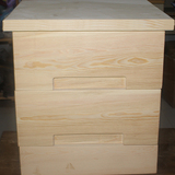 床头柜实木松木床头橱组装白色现代简约二抽柜储物柜