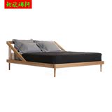 定制 现代简约橡木床 双人床 实木床1.8 1.5 白蜡木床 实木床