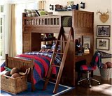 实木高架床儿童上下床成人高低床子母床桦木双层床组合宜家多功能
