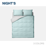 NIGHT'S夜家居撞色美式小清新简约全棉床上被套纯棉4四件套床品