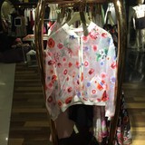 欧时力正品代购2015新女夏装欧根纱印花宽松薄棒球外套1151042720