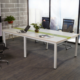 8人办公会议桌 简约时尚会客桌 条形钢木开会桌 多人长方形办公桌