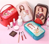 韩国正品灵魂少女化妆包旅行收纳包 洗漱包可爱人物图案大号容量