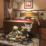 英伦儿童床定做英伦环保小屋1.35米橡木床美式实木儿童橡木床定做