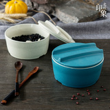剑林创意日韩式个性陶瓷带盖饭碗泡面碗大汤碗甜品碗日用餐具