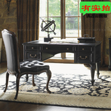 环保美式家具实木书桌定制 欧式高端仿古做旧写字台 家庭办公桌子
