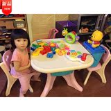 新款加厚幼儿桌椅宝宝书桌学习桌椅套装小孩子bb桌子儿童塑料桌凳