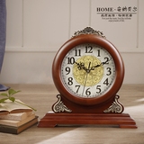 欧式钟表座钟台钟客厅实木创意静音台式复古时钟美式桌面坐钟摆件