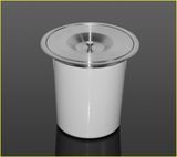VASE橱柜台面嵌入式垃圾桶 厨房拉丝不锈钢双提手柜内隐藏垃圾桶