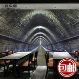 3D抽象立体隧道个性背景墙纸咖啡餐厅奶茶店酒吧大型壁画壁纸