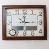 国达钟表挂钟客厅现代日历挂表万年历电子钟大号长方形静音石英钟