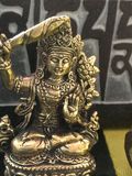 尼泊尔黄铜  文殊菩萨小佛像精美口袋佛随身佛送桑耶寺加持法印