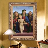 天主教圣像圣母抱耶稣油画书房客厅壁画宗教人物装饰画酒店挂画