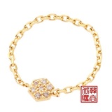 日本代购直邮 COCOSHNIK 10K黄金天然钻石链型戒指指链指环