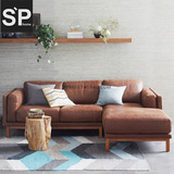 SPhome简约北欧现代时尚客厅沙发实木拆洗布艺转角L型沙发组合