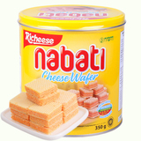 印尼进口丽芝士纳宝帝奶酪威化饼干350g罐装nabati零食年货礼盒