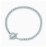 Tiffany美国代购直邮 4mm珠子针扣式 银手链