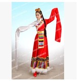 新款 藏族舞蹈演出服装 少数民族舞蹈演出服装女藏服演出服有短袖