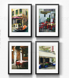 欧洲小镇客厅装饰画卧室壁画咖啡厅酒吧茶馆清吧挂画风景有框特价