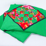中式原创布艺术拼布红绿方块坐垫椅垫沙发垫（含芯）