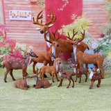 仿真梅花鹿模型小鹿桌面橱窗摆件真皮毛绒动物玩具圣诞鹿道具礼物