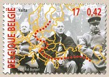 比利时 2000 世纪系列二 二战 丘吉尔 斯大林 雅尔塔会议 邮票