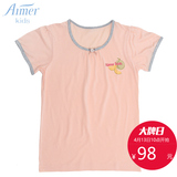 AIMER Kids爱慕儿童专柜哈密果园—女孩短袖家居上衣AK141D51
