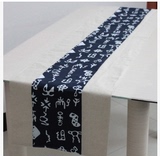 中国风拼图桌旗 厂家直销 可定做任意尺寸 棉麻材质
