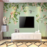 大型壁画定制客厅沙发电视背景墙纸中式国画卧室手绘花鸟壁纸墙布
